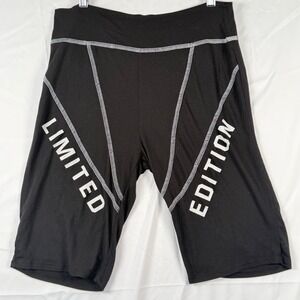 Fashion Nova Womens XL Biker Shorts Black Graphic Limited Edition Streetwear
